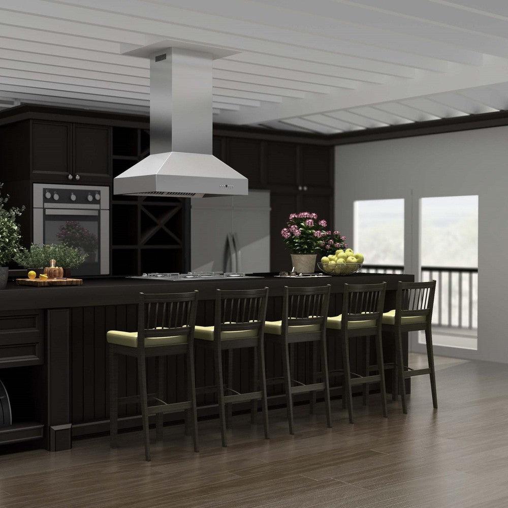 ZLINE 697i 304 Stainless Steel Outdoor Approved Island Mount Range Hood - Powerful Ventilation for Outdoor Kitchens & BBQ Areas
