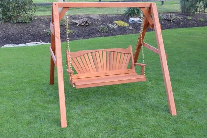 Regallion Heavy Duty A-Frame Swing Stand with Hangers - Outdoor Metal Swing Set for Backyard, Garden, or Patio - Perfect for Kids and Adults Relaxation