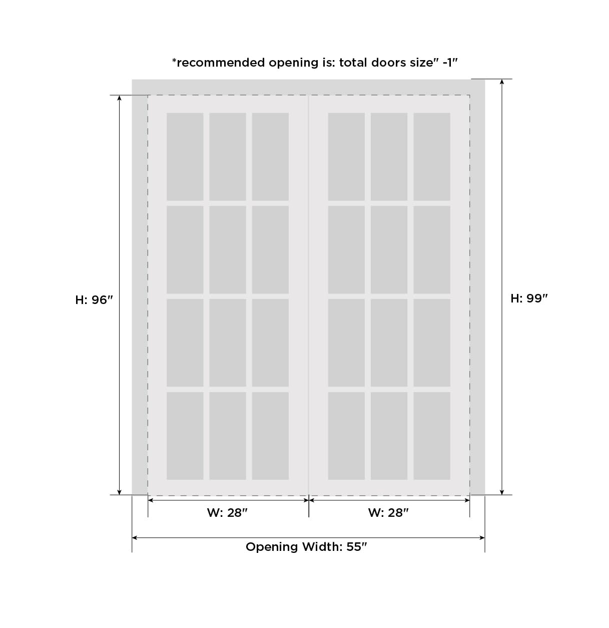 Planum 0020 Matte White Closet Bypass Sliding Doors 56