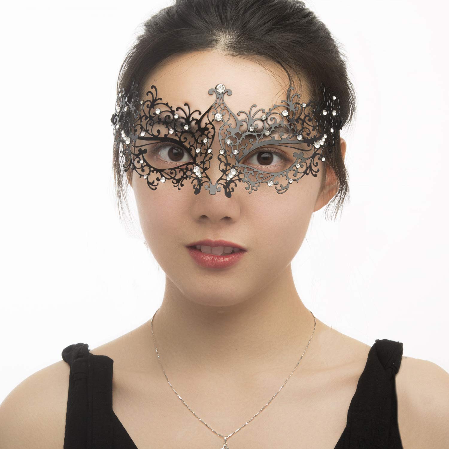 Elegant Venetian Metal Masquerade Mask Set for Couples - Perfect for Halloween, Mardi Gras, Costume Parties & Venetian Balls | Handcrafted Venetian Style Party Masks for Carnival, Weddings & Formal Events