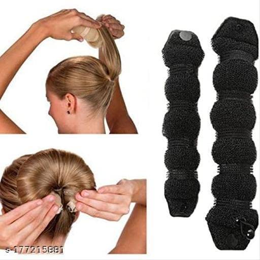 DYOMNIZY Hair Bun Maker - Magic Hair Donut Ring for Easy Styling, Curling & Updos (Black) | Perfect for Parties, Weddings & Everyday Hairstyles