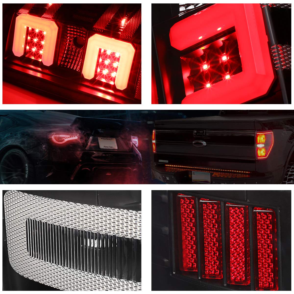 PM PERFORMOTOR 3D LED Tail Lights Brake Lamps Assembly for 2014-2019 Chevy Silverado & GMC Sierra - Black Housing with Clear Lens - Enhanced Visibility & Style for Night Driving & Custom Truck Upgrades