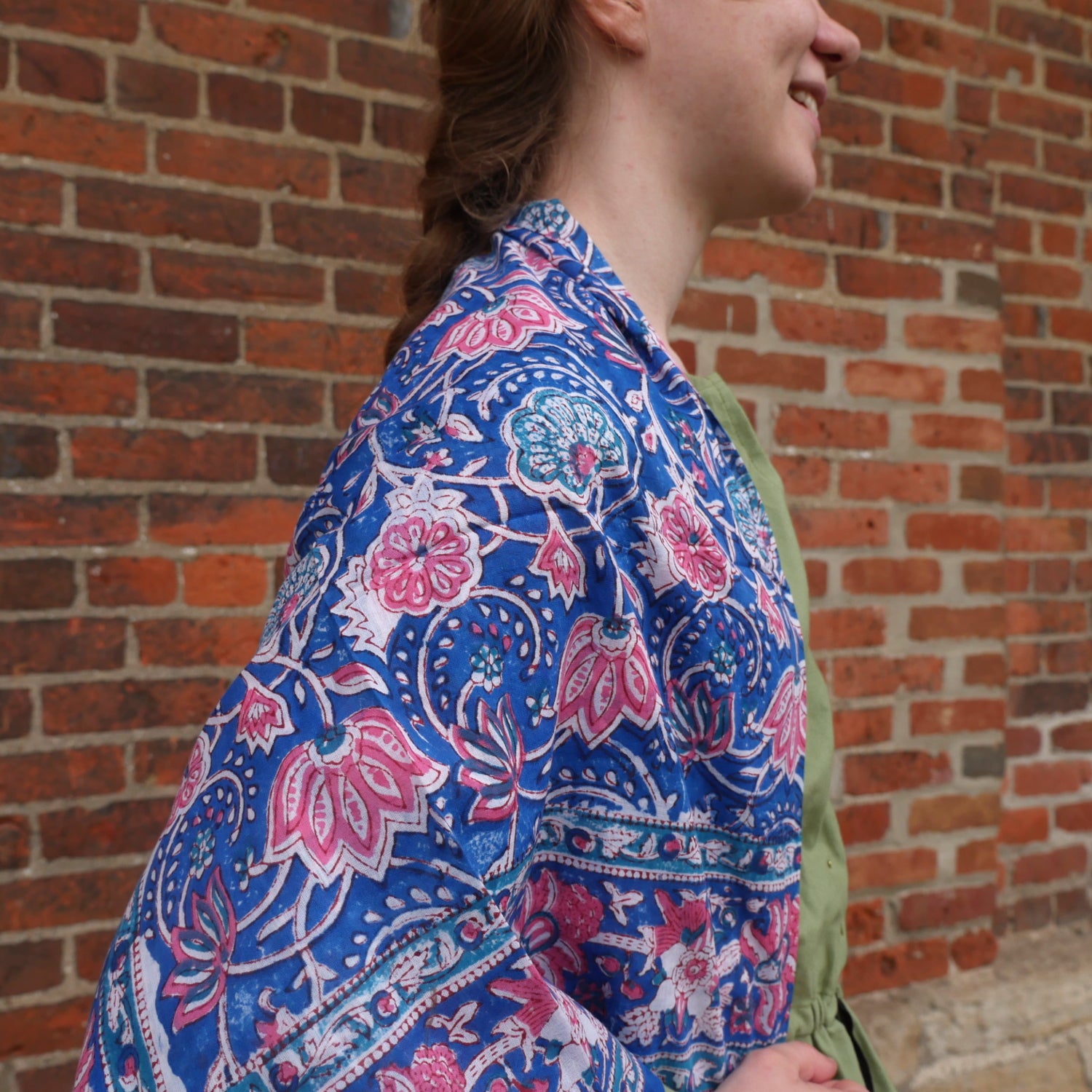 Vibrant Block Printed Kerchief Scarf - Stylish Fashion Accessory for Women, Summer Outfits & Boho Chic Looks