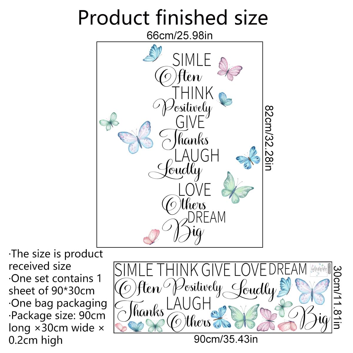 Inspirational Butterfly Wall Decals with Bible Verses - Motivational Quotes Peel & Stick Wall Stickers for Home Decor, Teen Girls Bedroom, Study Room & Classroom - Removable Wall Murals for Faith-Based Encouragement & Positive Vibes
