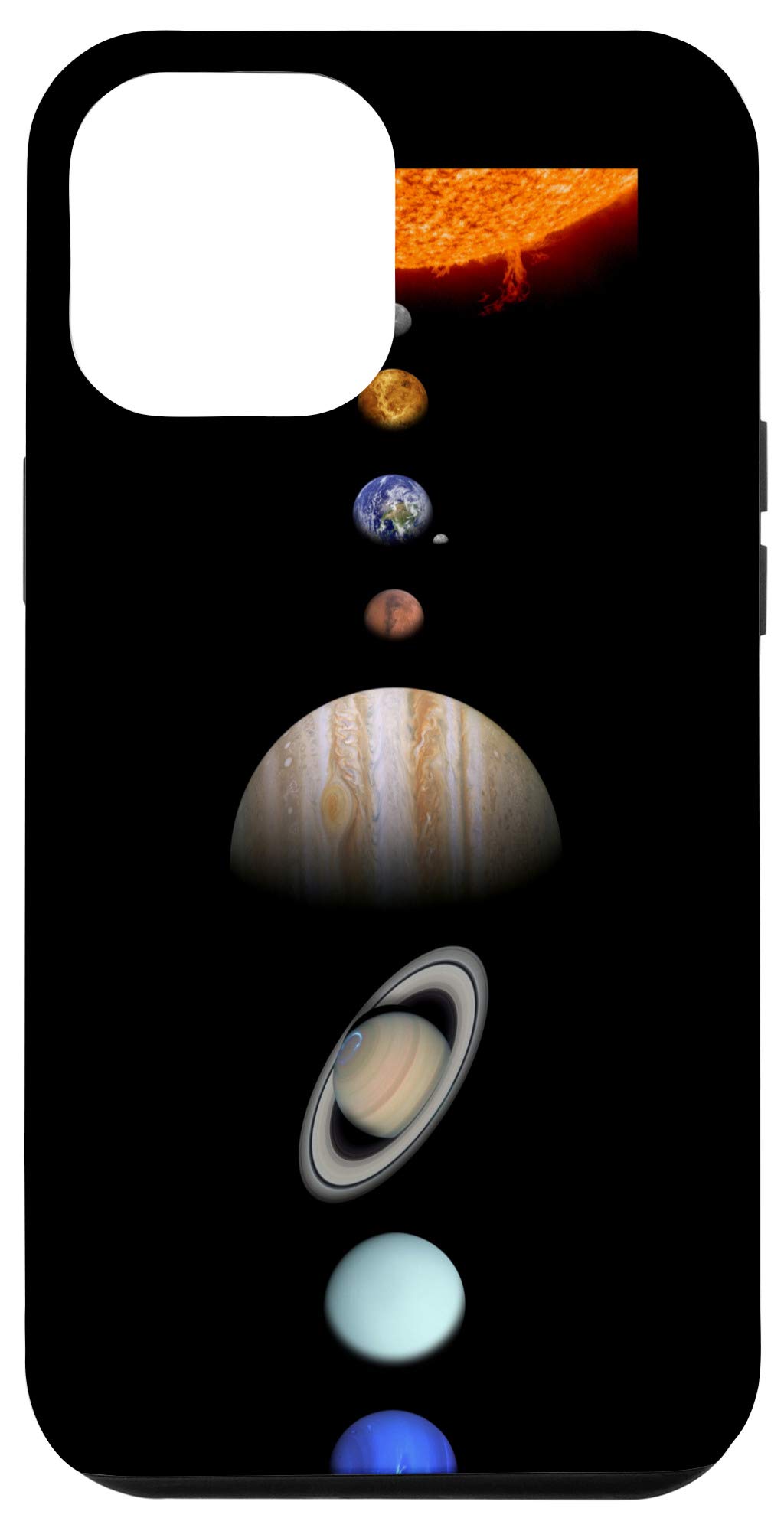 iPhone 12 Pro Max Case - Premium Space Theme Design Featuring Jupiter, Earth & Moon Planets - Protective Phone Cover for Everyday Use, Travel & Gifts