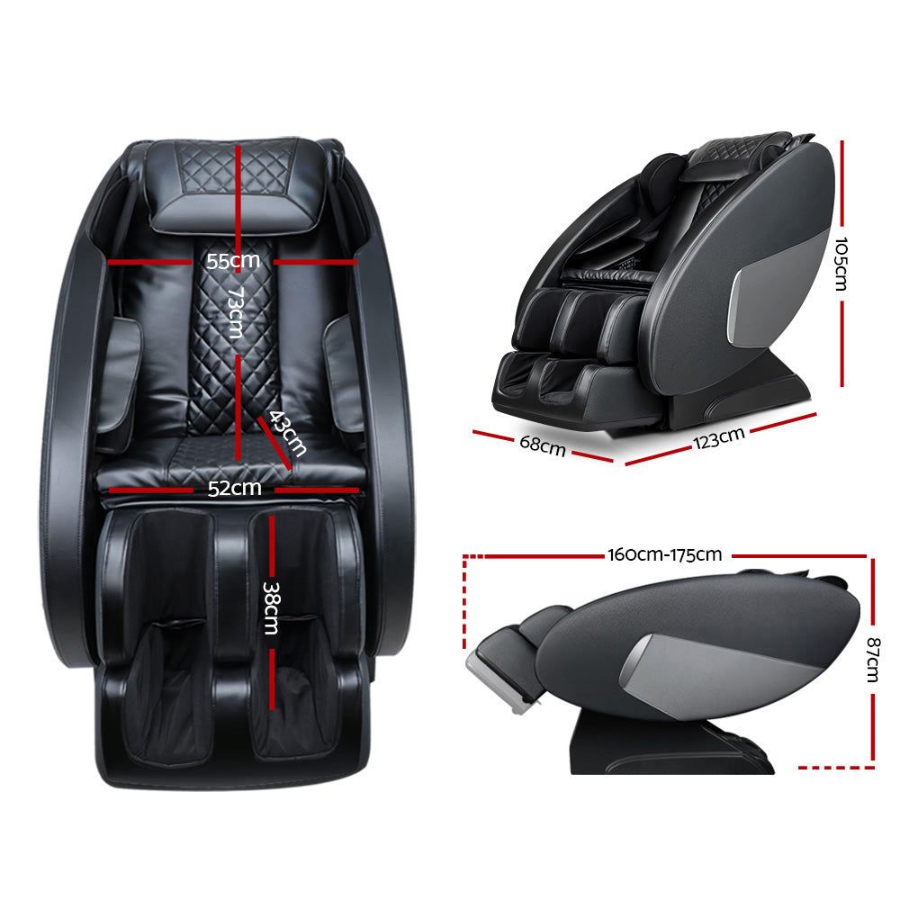 Livemor Electric Massage Chair with Recliner - Full Body Shiatsu Massager for Home & Office, Black (Ellmue Model) - Perfect for Relaxation, Pain Relief & Stress Relief