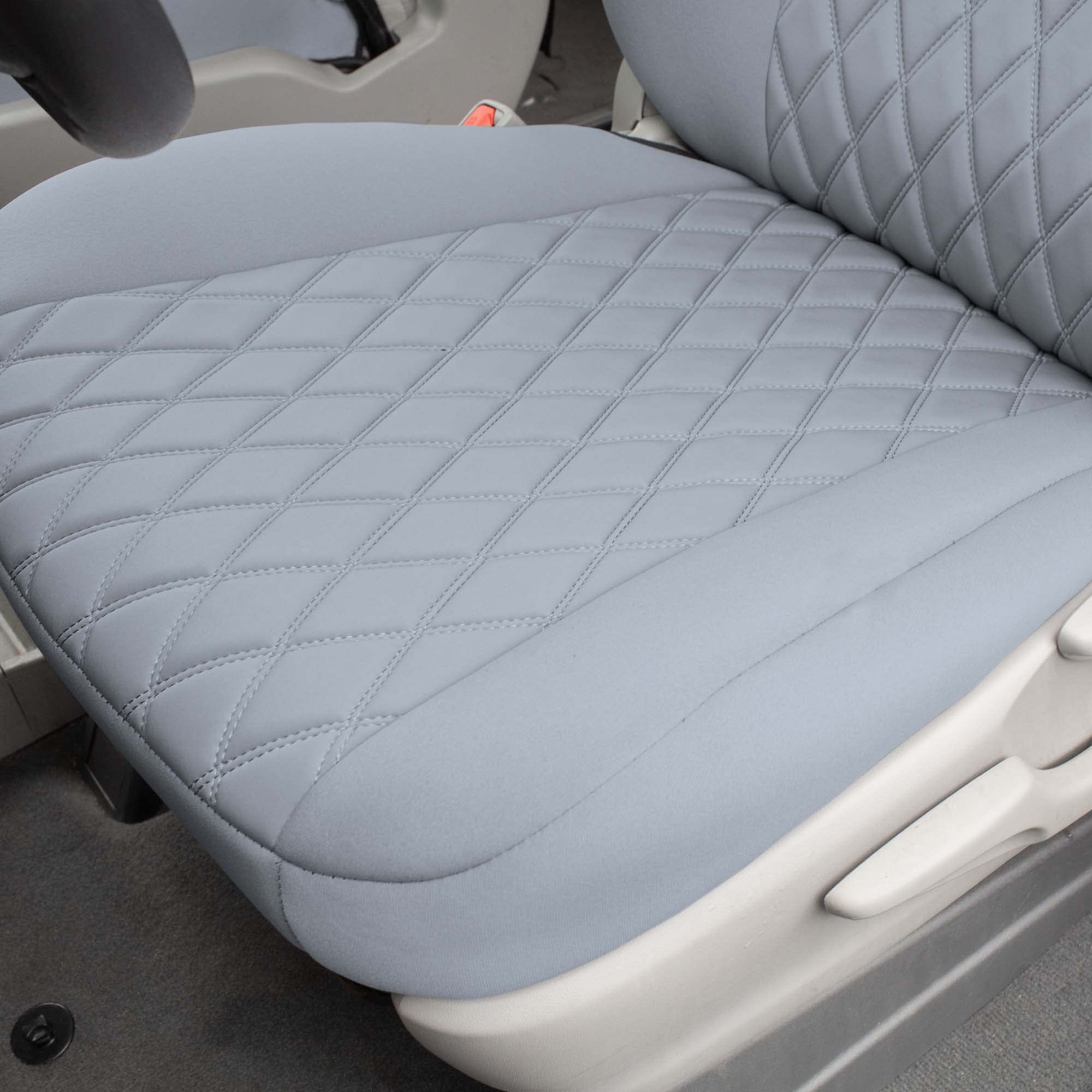 FH Group Custom Fit Neoprene Seat Covers for 2011-2020 Toyota Sienna - Water Resistant Neosupreme Automotive Seat Protectors (3rd Row, Solid Gray) - Perfect for Family Road Trips & Daily Commutes