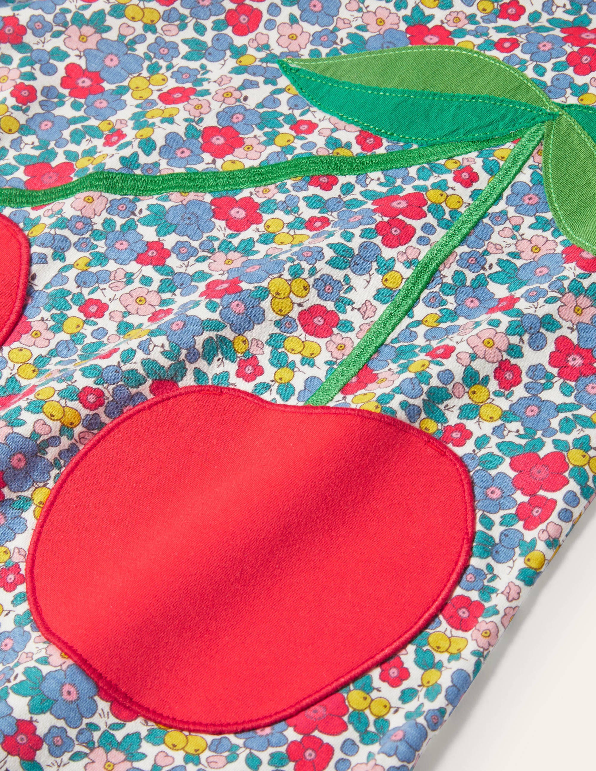 Floral Appliqué Pocket Tunic with Cherry Blossom Design - Women's Casual Summer Top for Outings & Beach Wear