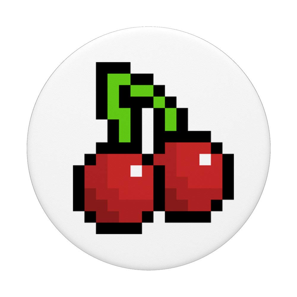 8-Bit Cherry Bomb PopSocket - Pixelated Red Cherries Retro Phone Grip | Swappable Stand for iPhone, Samsung & Tablets | Perfect for Gaming, Work & Daily Use
