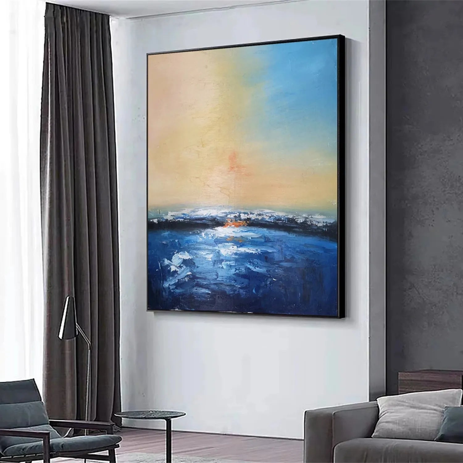 Ocean and Sky Painting #OS 180 - Stunning Seascape Wall Art for Home & Office Decor - Perfect for Living Room, Bedroom or Beach House