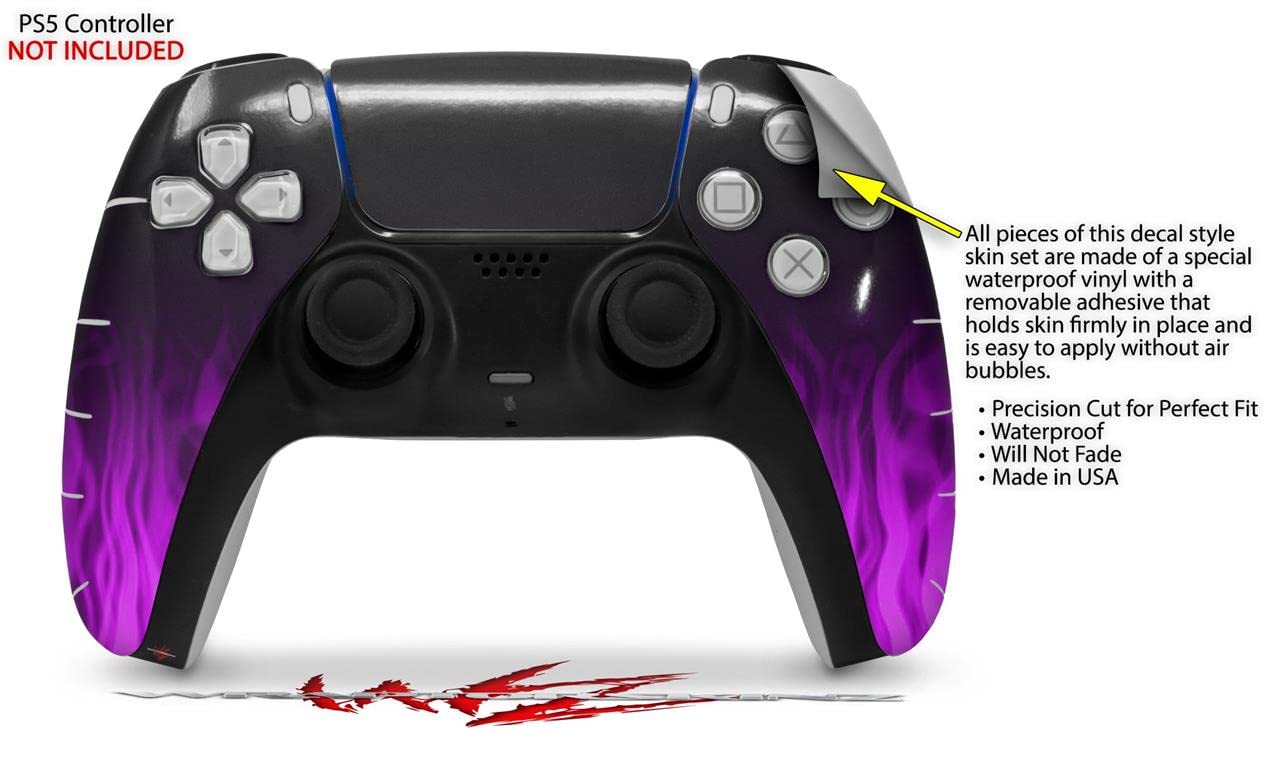 Sony PS5 DualSense Skin Wrap - Fire Purple for Gaming & Protection