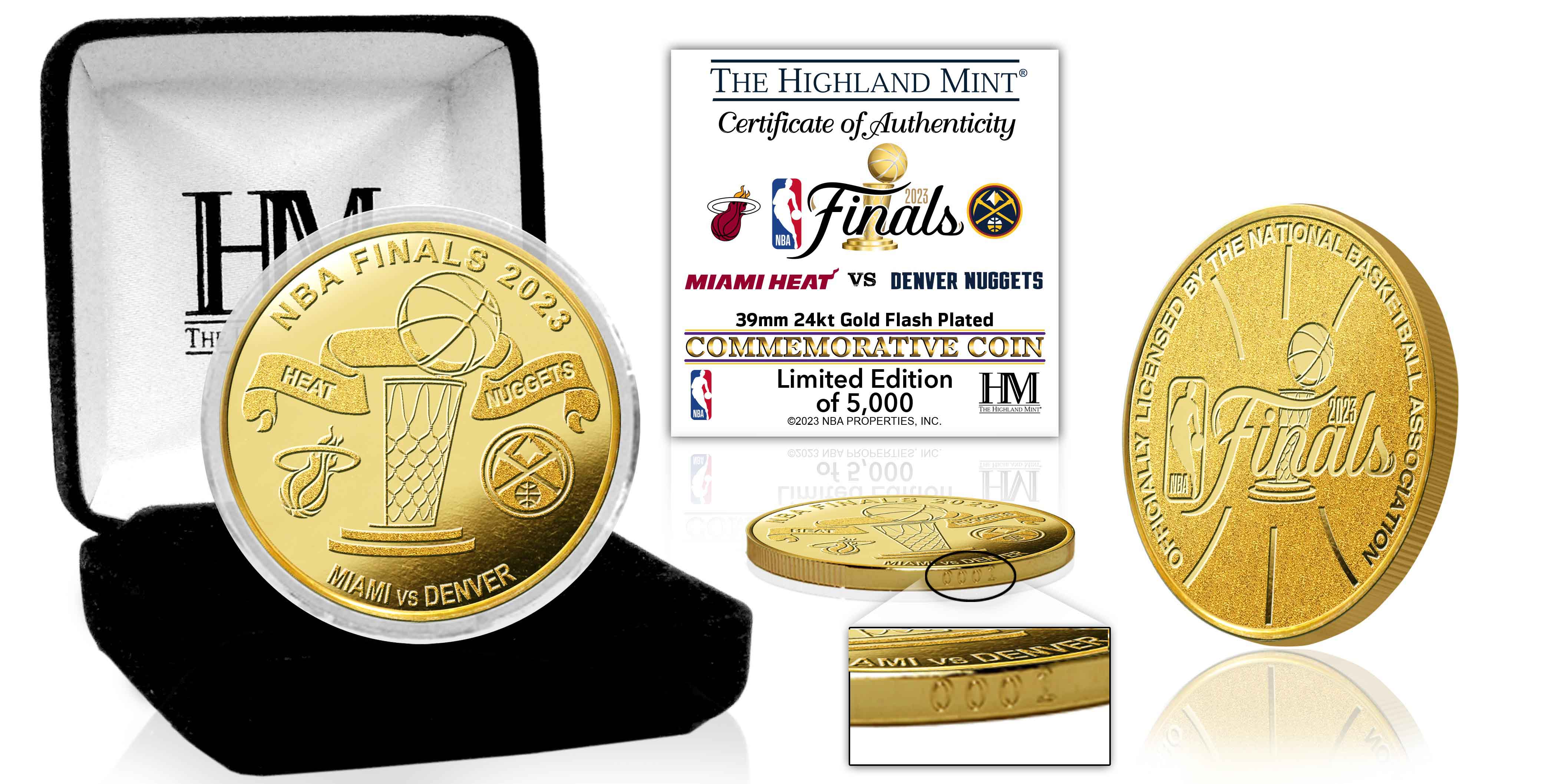 2023 NBA Finals Commemorative Gold Coin - Denver Nuggets vs Miami Heat Championship Collectible for Fans & Sports Memorabilia Enthusiasts | Perfect for Display, Gifting, and Sports Collections
