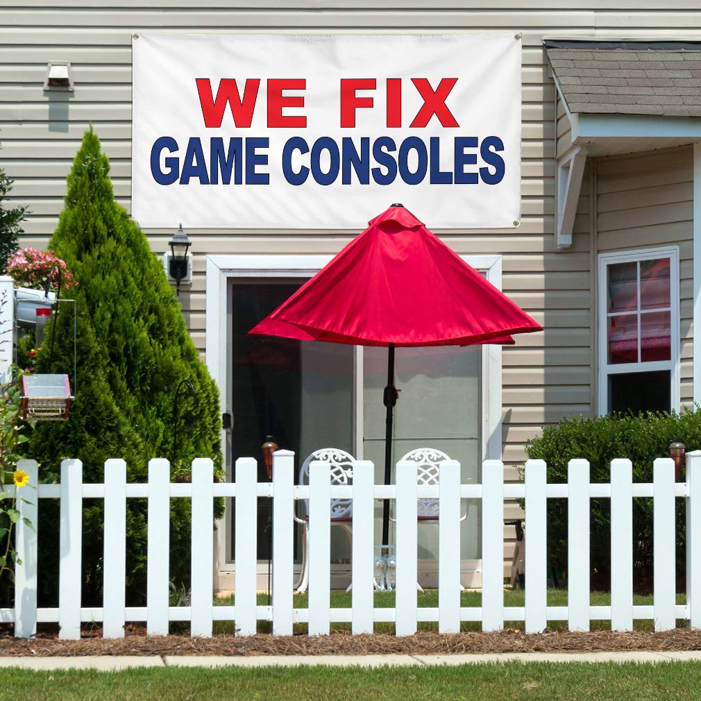 Durable Vinyl Banner 60x144 Inches - Weatherproof Outdoor Business & Industrial Yard Signs with 10 Grommets (Multiple Sizes Available) - Perfect for Advertising, Events, and Game Console Repair Shops