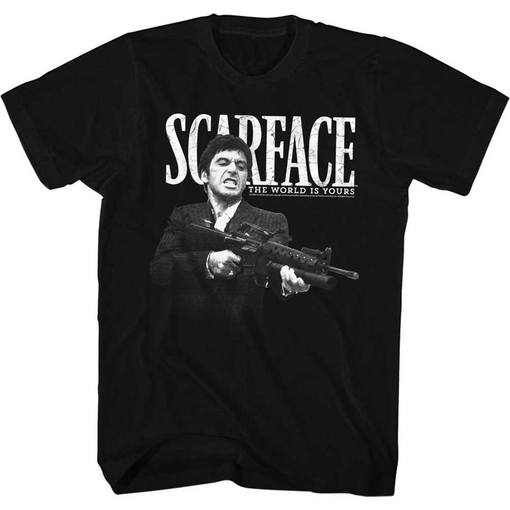 Scarface Machine Gun T-Shirt by A&E Designs | Vintage Movie Graphic Tee for Men - Perfect for Casual Wear, Movie Nights & Gifts