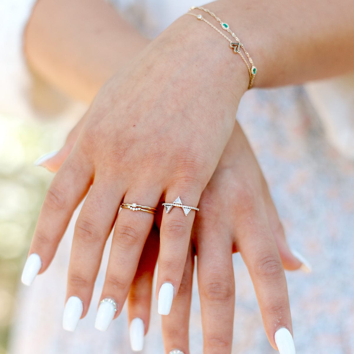 Tri Trillion Diamond Ring - Elegant 14K Gold Wedding Band for Women, Perfect for Engagement, Anniversary & Special Occasions