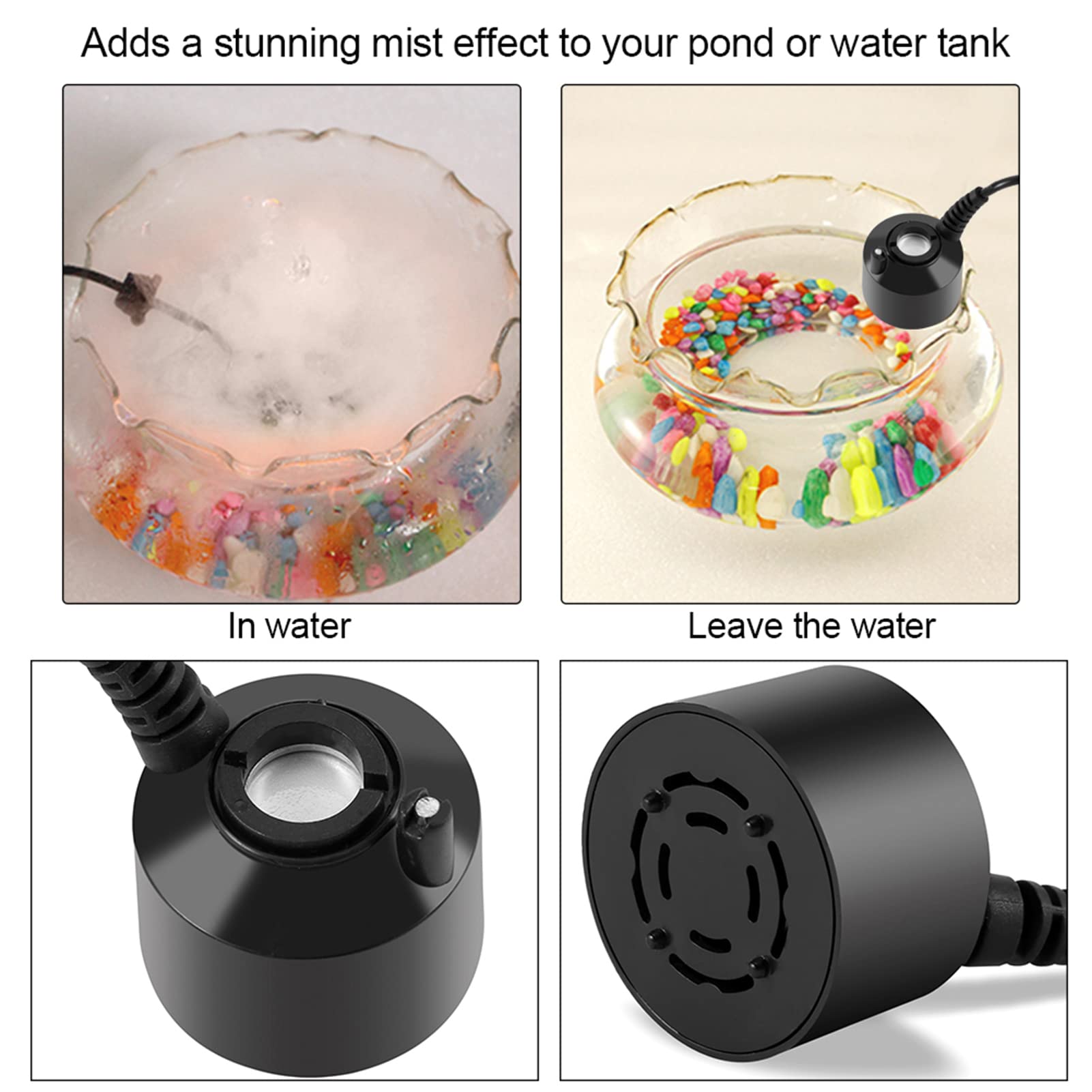 Mini Mist Maker Fog Machine - Portable Water Fountain Pond Fogger, Humidifier & Atomizer for Indoor & Outdoor Use | Perfect for Parties, Home Decor, Gardens & Relaxation