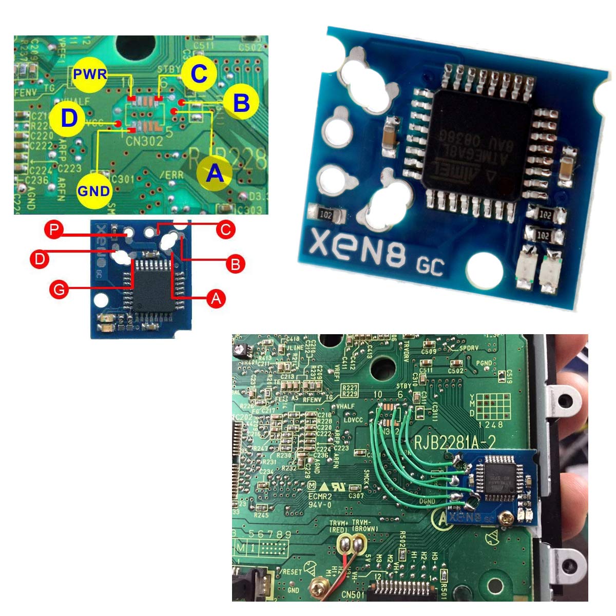 XENO ModChip Replacement for Nintendo GameCube - Direct Reading Mod Chip XEN8 GC Console (3rd Party) | Easy GameCube Modding & Homebrew Installation