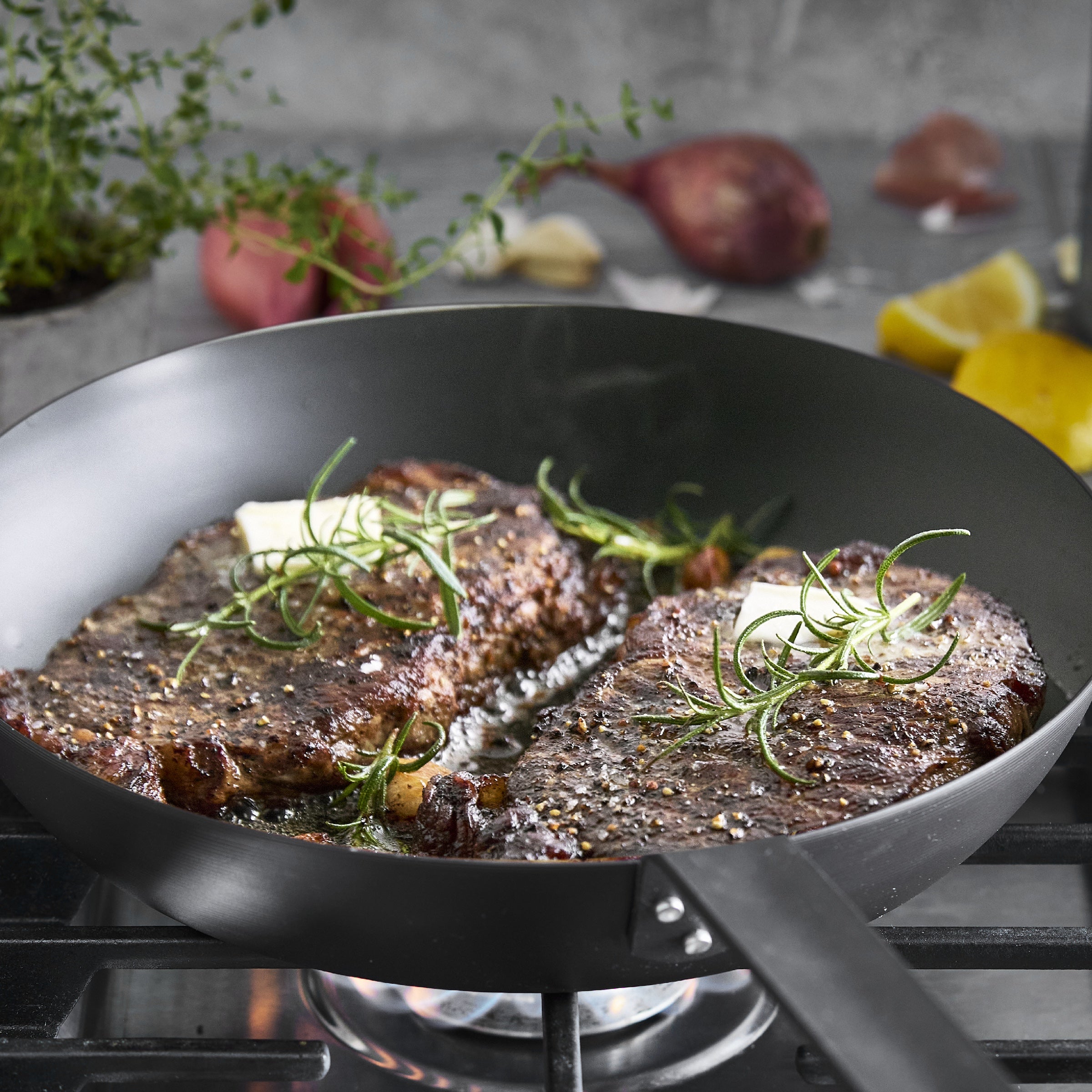 Bobby Flay by GreenPan 8-Inch Carbon Steel Fry Pan - Nonstick Skillet for Searing, Frying & Cooking - Perfect for Stovetop & Oven Use