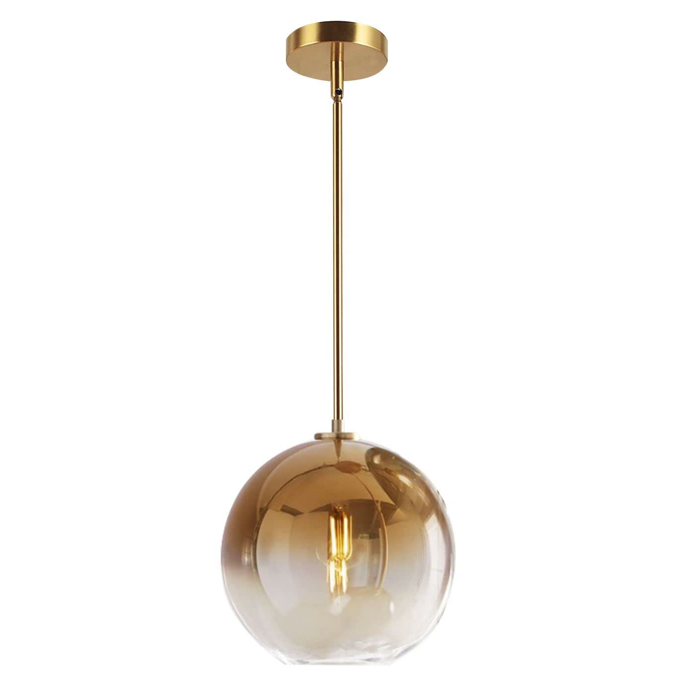 KCO Lighting 1-Light Gradient Gold Glass Pendant Light - 9.8