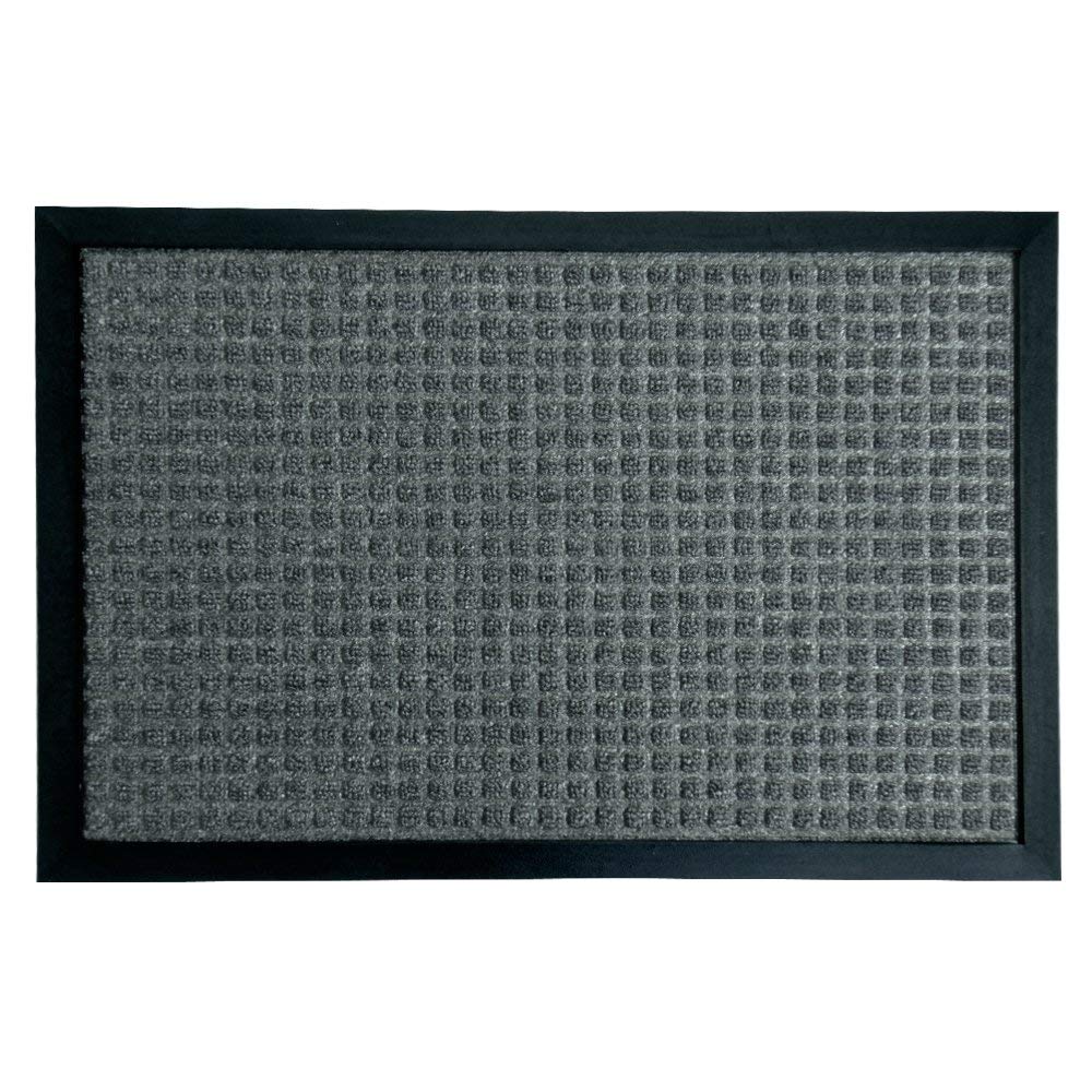 Rubber-Cal Nottingham Rubber-Backed Carpet Entry Doormat 2x3 Feet Charcoal - Indoor Non-Slip Floor Mat for Home, Office, and Apartment Entrance