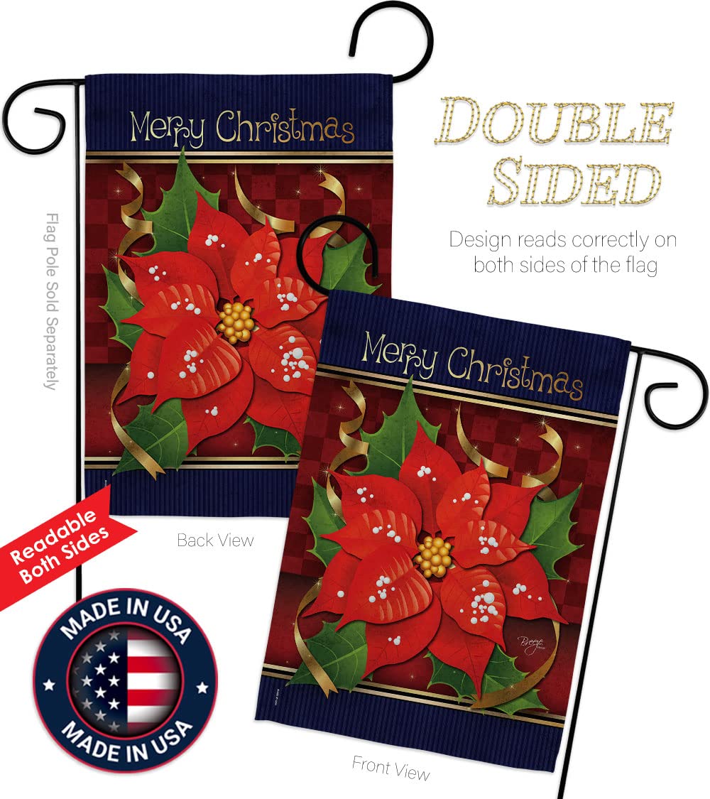 Christmas Poinsettia Garden Flag Set 13