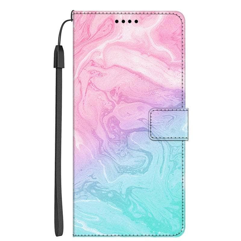 Samsung Galaxy A34 Marble Leather Case - Premium Protective Cover with Slim Fit & Soft Touch - Perfect for Daily Use, Travel & Business