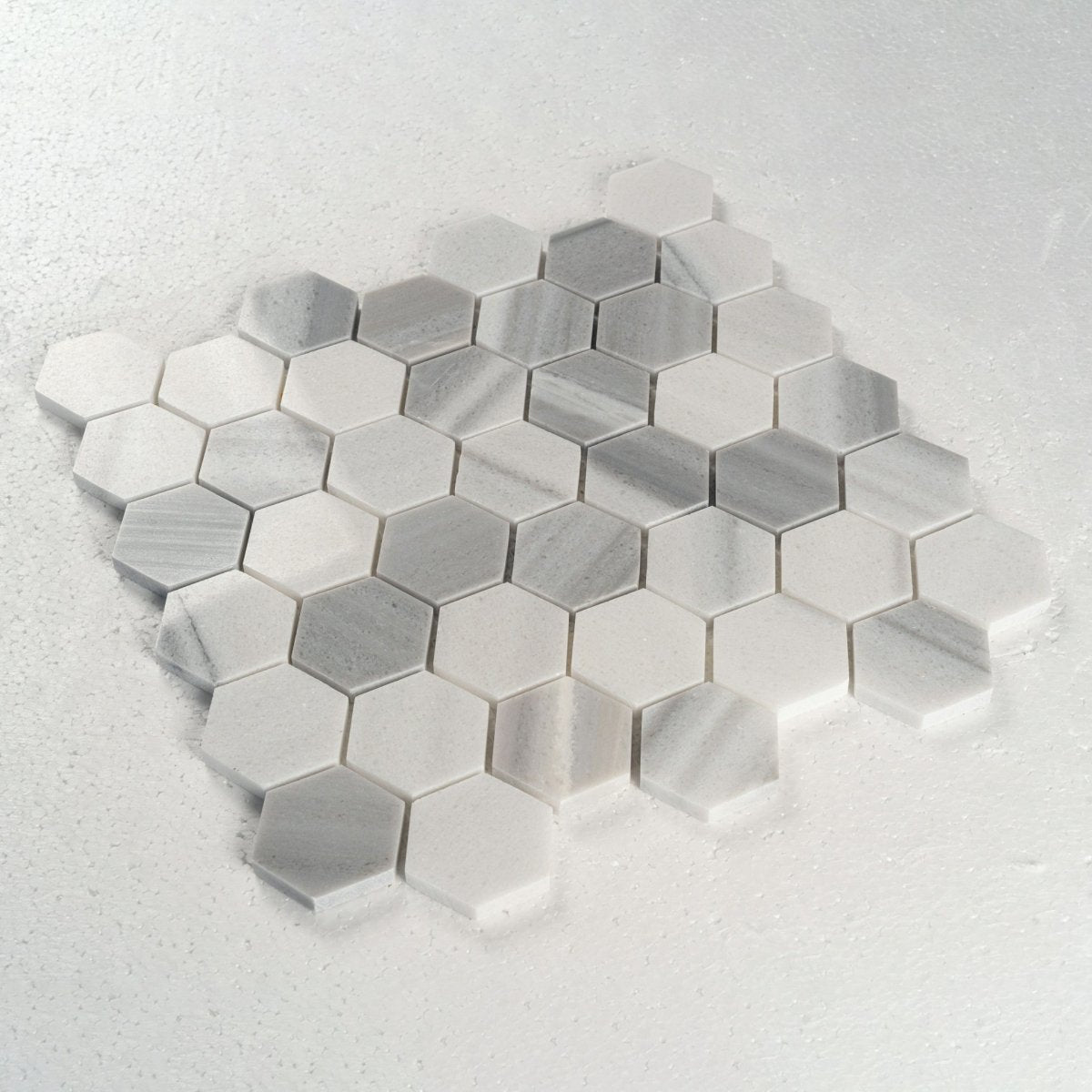 12x12 Inch Hexagon Skyline 2 Inch Polished Marble Mosaic Tile - Premium Bathroom & Kitchen Backsplash, Shower Wall, Flooring Decor