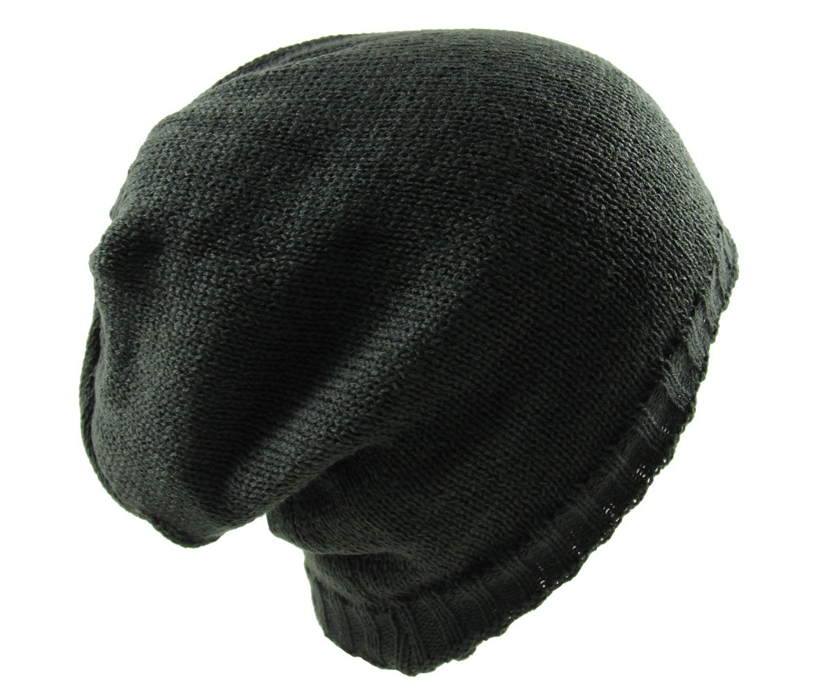 RW Unisex Knit Slouch Reversible Beanie - Soft Stretchy Winter Hat for Men & Women - Multiple Colors - Perfect for Skiing, Snowboarding & Outdoor Activities
