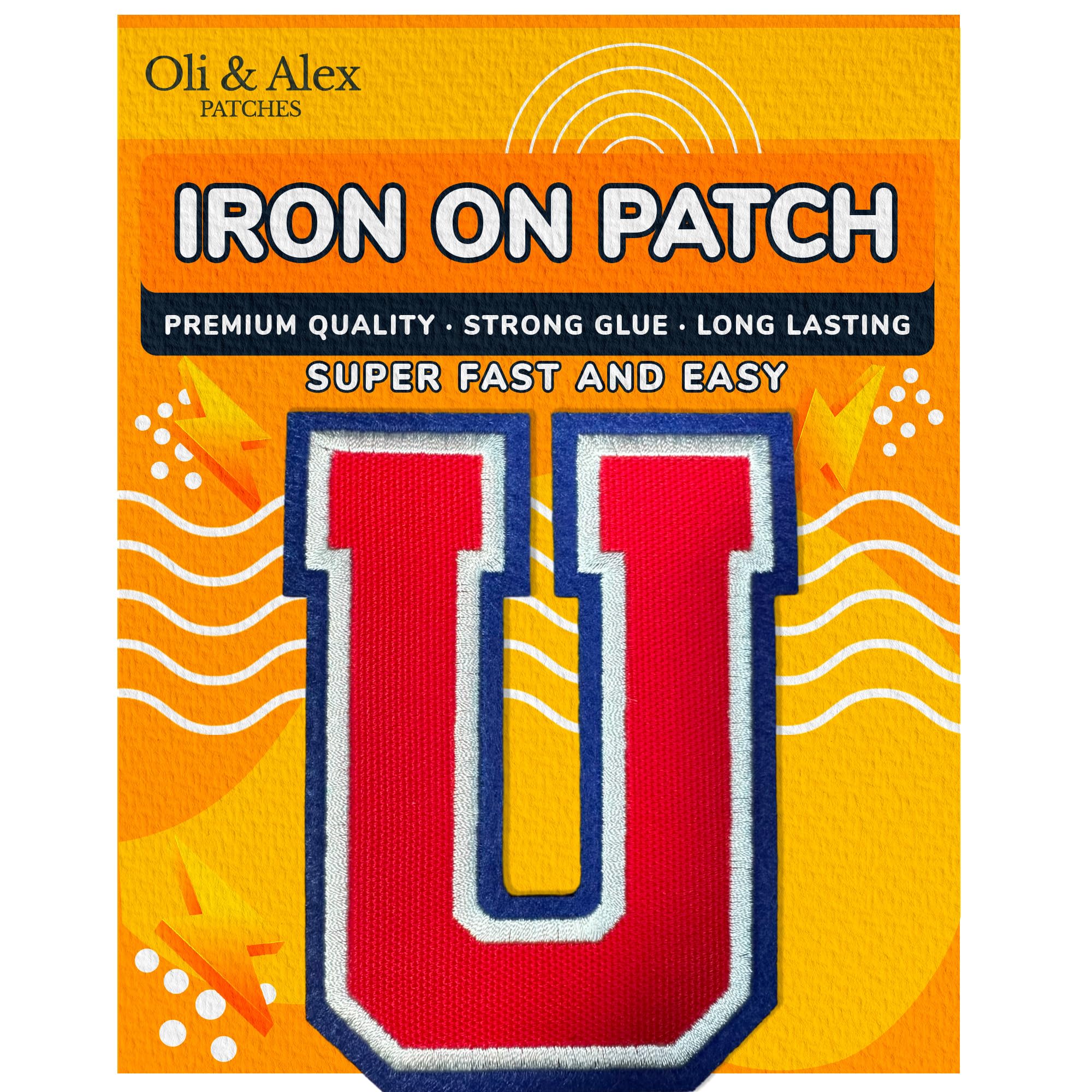 Premium Iron On Letters Patches - High Quality Embroidered Alphabet Appliques for Clothing (4.5 Inch) - Varsity Style Sew-On Patches for Jackets, Jeans & Denim - Perfect for DIY Fashion, School Spirit & Customizing Outfits (Red)