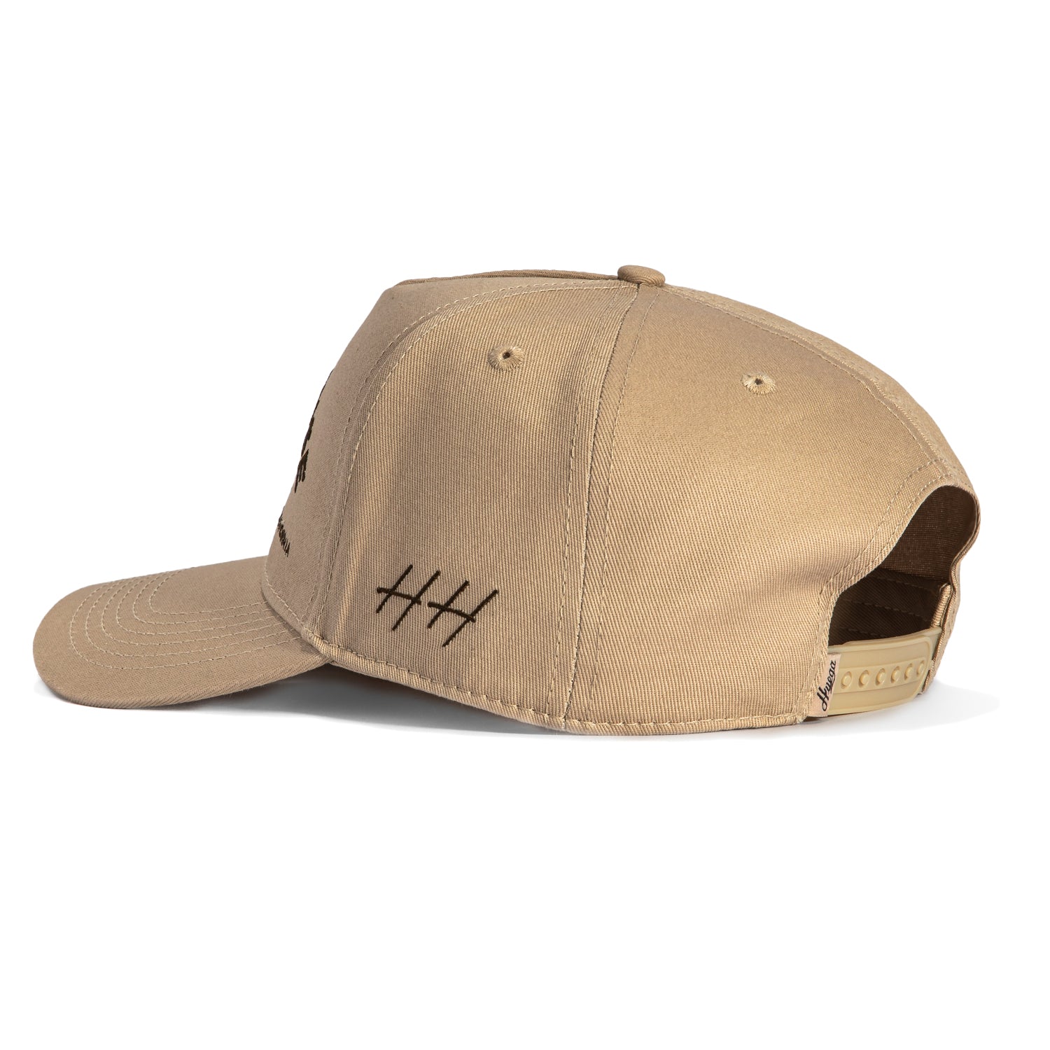 Huega House Trademark Snapback Hat - Adjustable Khaki Baseball Cap for Men & Women - Perfect for Outdoor Sports, Streetwear Fashion & Casual Wear