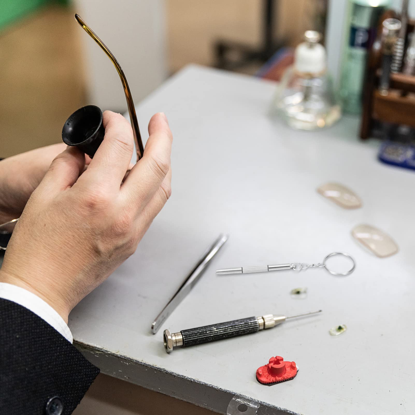 Premium Sunglasses & Eyeglasses Repair Kit - 1 Set Micro Screwdriver with Screws & Nuts for Watch & Glasses Repair | Perfect for Home, Travel & Emergency Fixes