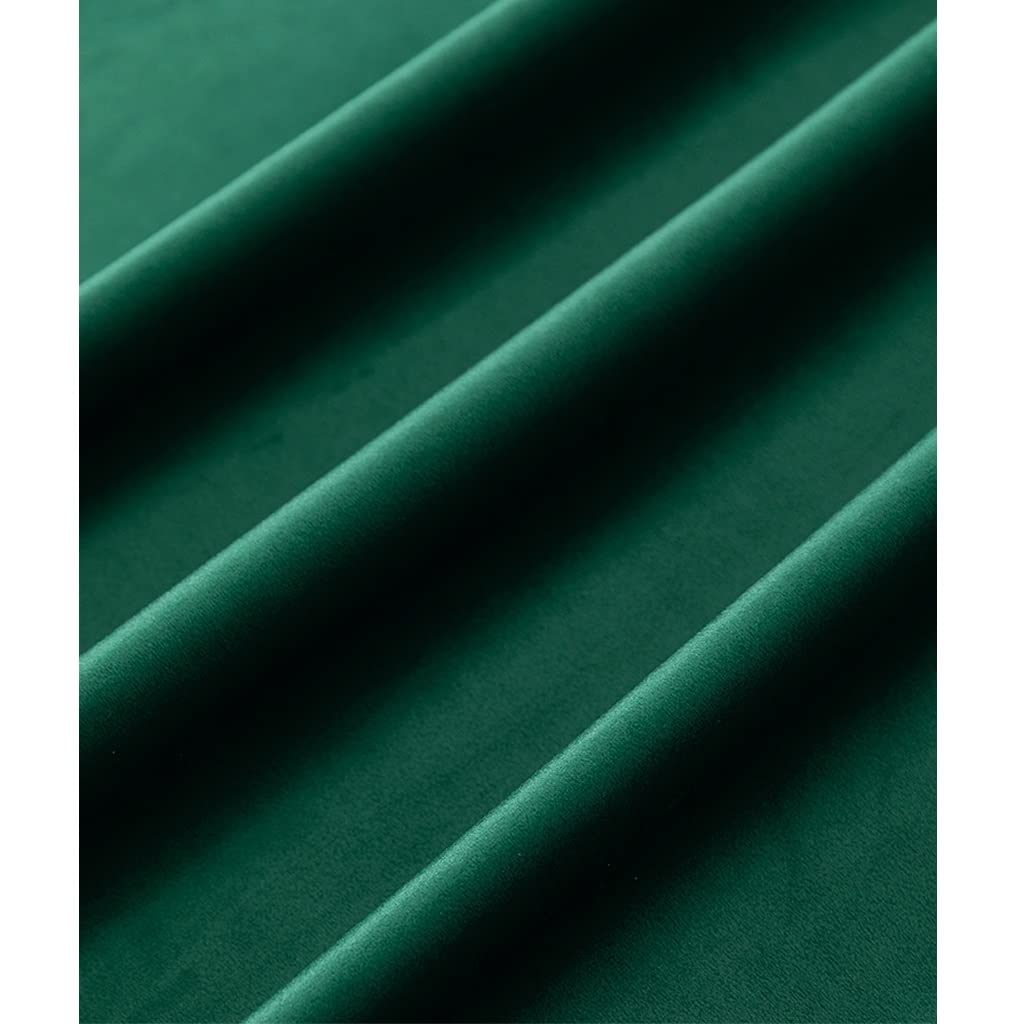 Premium Heavy Duty Velvet Green Shower Curtain - 78x78 Inch Luxury Bathroom Decor with Rust-Proof Metal Grommets & Gold Hooks - Waterproof Thick Fabric Bath Curtain Liner for Elegant Spa-Like Shower Experience