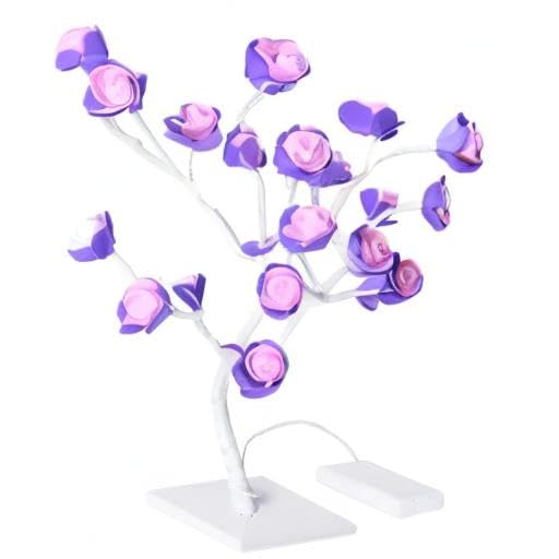 Shop LC Purple LED Rose Tree Light - 24 Multi-Headed Rose Lamp for Table Desk - Valentine's Day Home Decor & Romantic Gifts - Perfect for Bedroom, Living Room, and Wedding Decorations