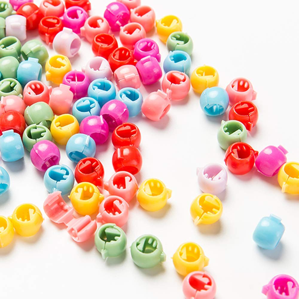 Snowpearl Small Hair Claw Clips with Beads - 50pcs Candy Color Plastic Hair Accessories for Women & Girls | Perfect for School, Work, Parties & Everyday Styling