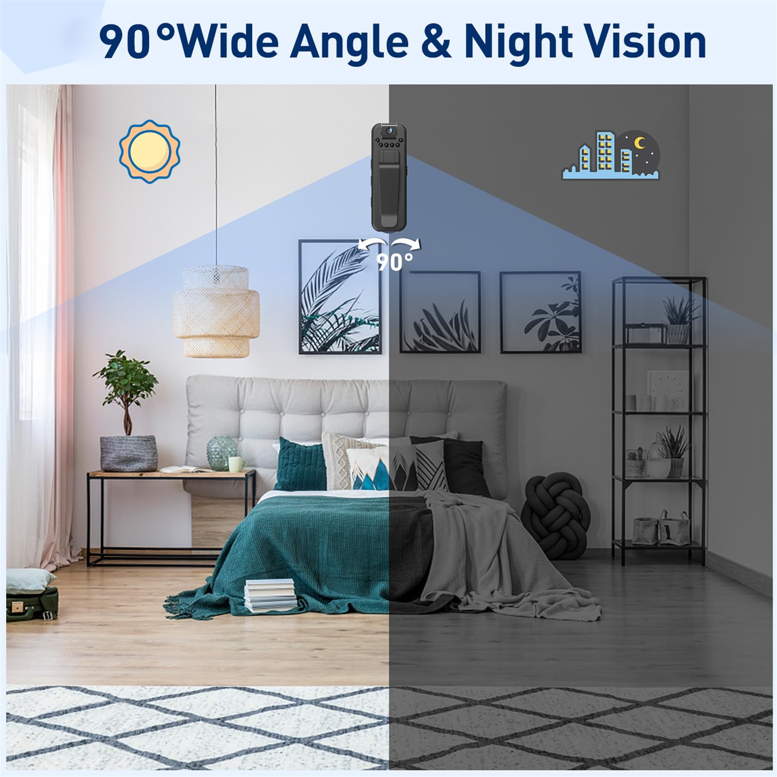 1080P HD Body Camera with Night Vision, 140° Wide Angle, Portable Wearable Video Recorder for Law Enforcement, Security, and Outdoor Activities