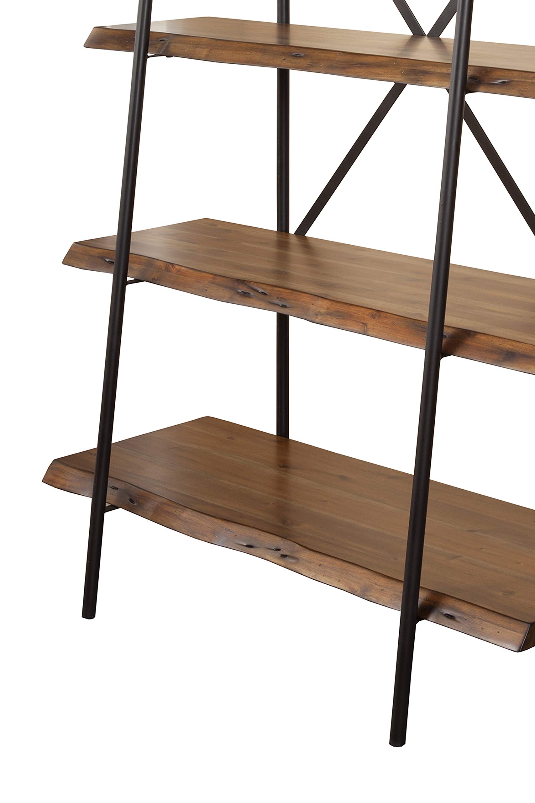 Live Edge Bookshelf in Light Walnut - Handcrafted Alpine Wood Furniture for Home & Office Decor | Rustic Bookshelf for Living Room, Bedroom, or Study