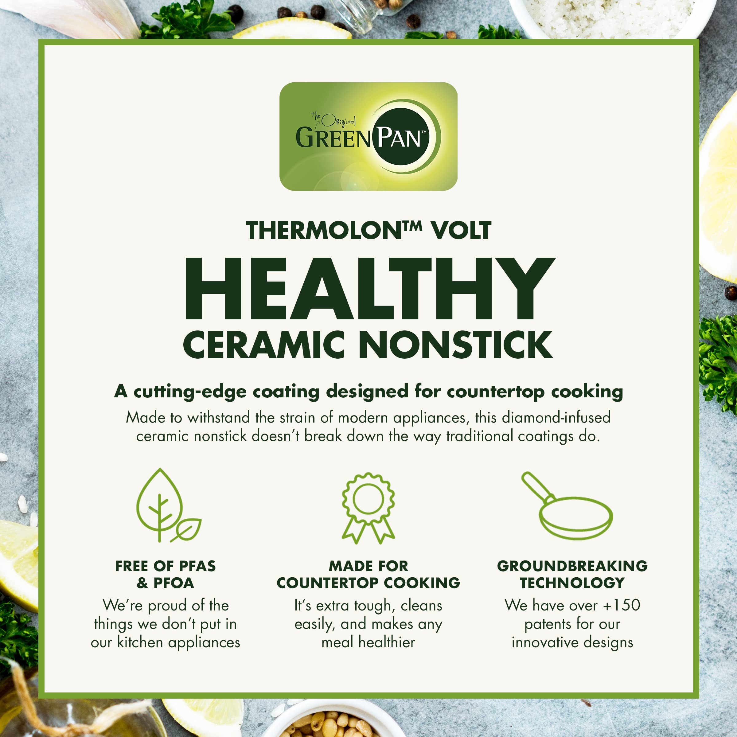 GreenPan Healthy Ceramic Nonstick Reversible Waffle Plates - PFAS-Free, Dishwasher Safe for 6-in-1 Contact Grill & Griddle | Perfect for Breakfast, Brunch & Family Cooking