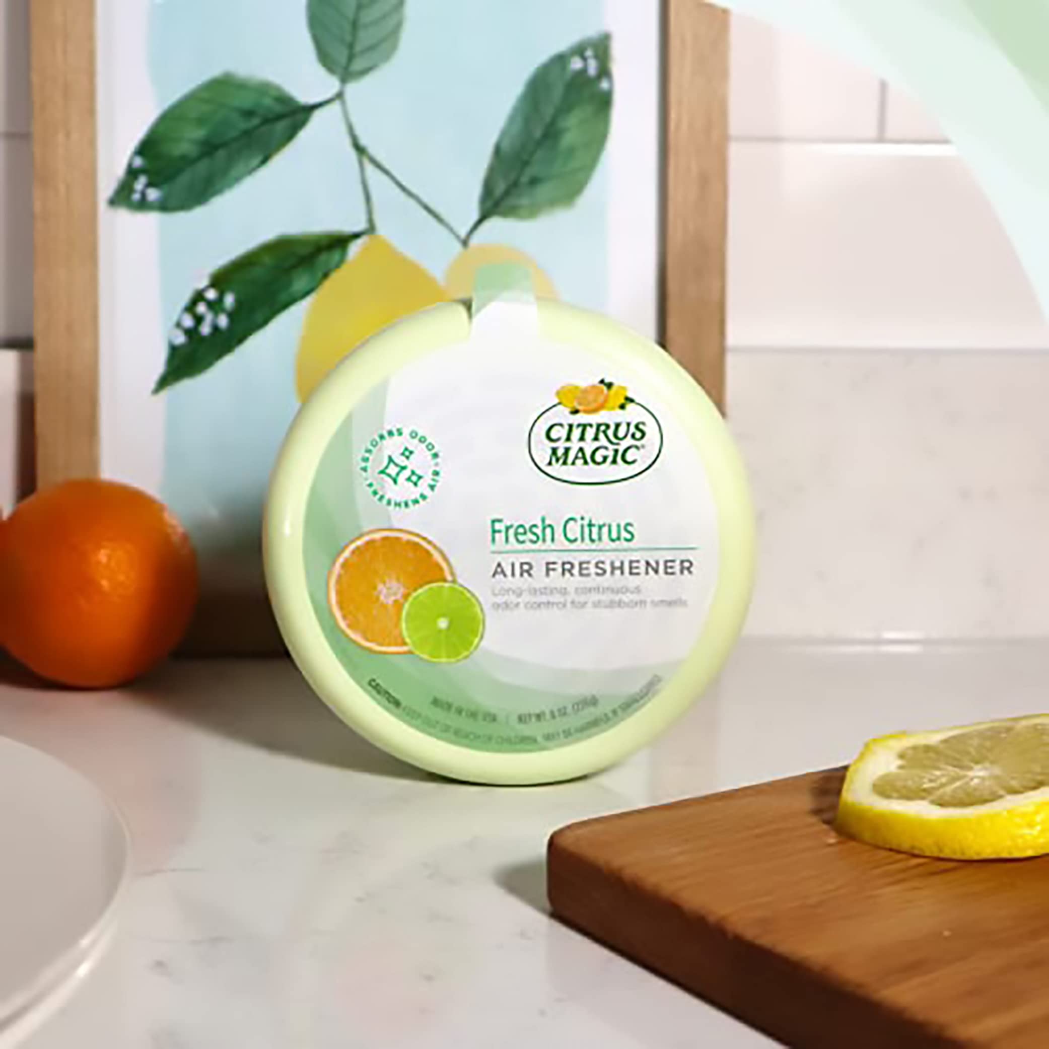 Citrus Magic Solid Air Freshener | Natural Home & Car Odor Eliminator | Long-Lasting Citrus Scent for Bathroom, Kitchen, Office & Closet