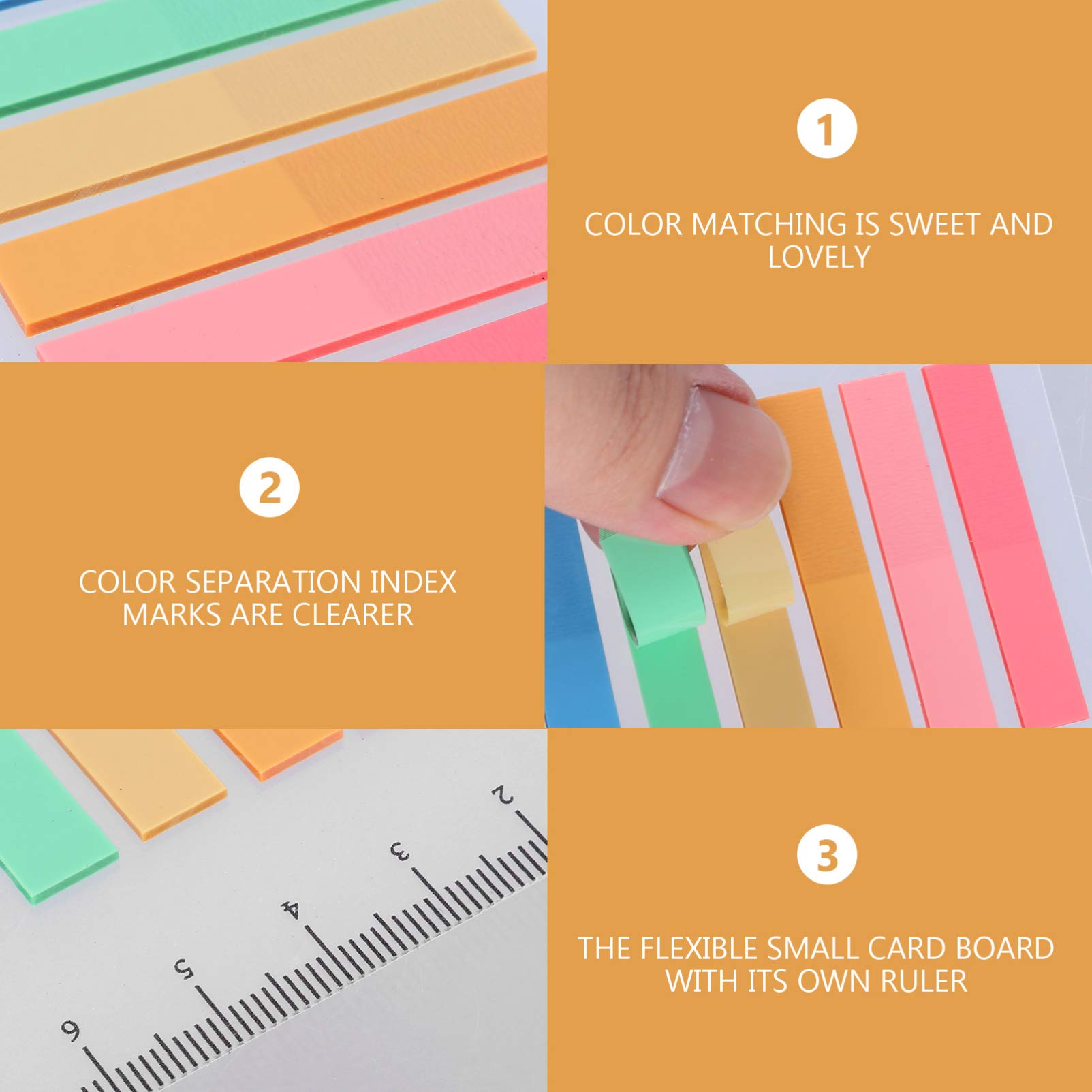 NUOBESTY Fluorescent Sticky Notes Flags - 3 Sets of Colorful Index Tabs for Books, Documents & Notebooks - Perfect for Office, School & Study Organization