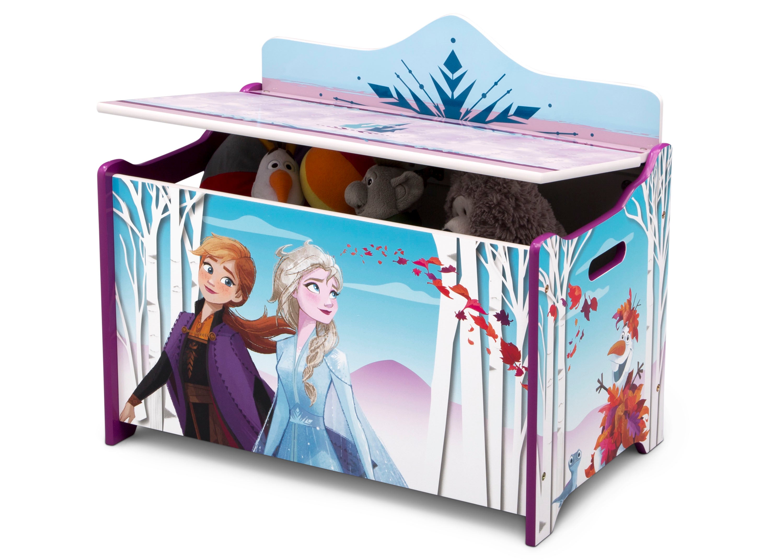 Disney Frozen 2-Piece Toddler Bedroom Set - Toddler Bed & Deluxe Toy Box for Girls | Princess Themed Nursery Decor | Perfect for Disney Fans' Bedroom Makeover