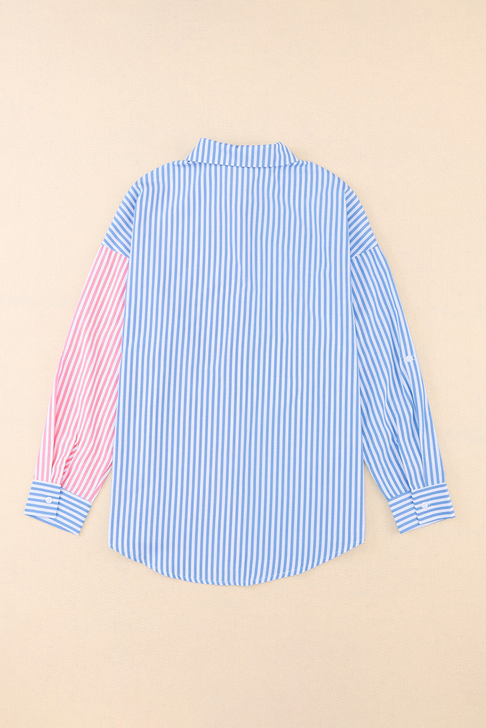 Stylish Striped Two-Tone Casual Resort Blouse for Women | Summer Vacation & Beachwear | Perfect for Tropical Getaways, Pool Parties, and Relaxing Outings