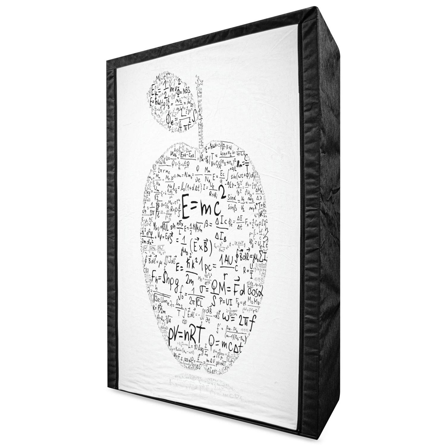 Ambesonne Science Themed Portable Fabric Wardrobe - Apple Shaped with Math Equations & Formulas - 42.5
