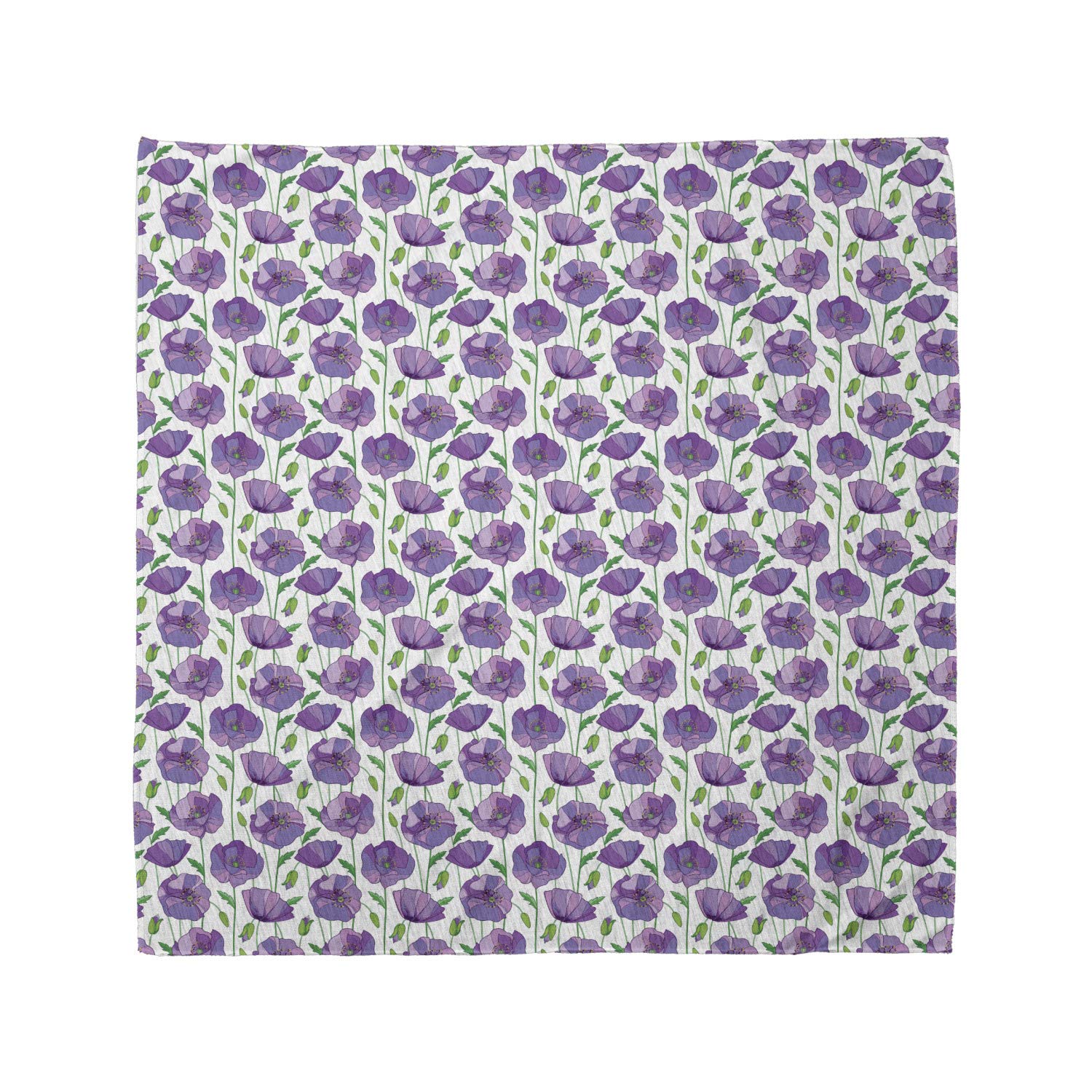 Ambesonne Poppy Flower Bandana - Art Buds and Blossoms Design, Unisex Head Scarf & Neck Tie for Men & Women - Perfect for Outdoor Activities, Music Festivals & Casual Fashion