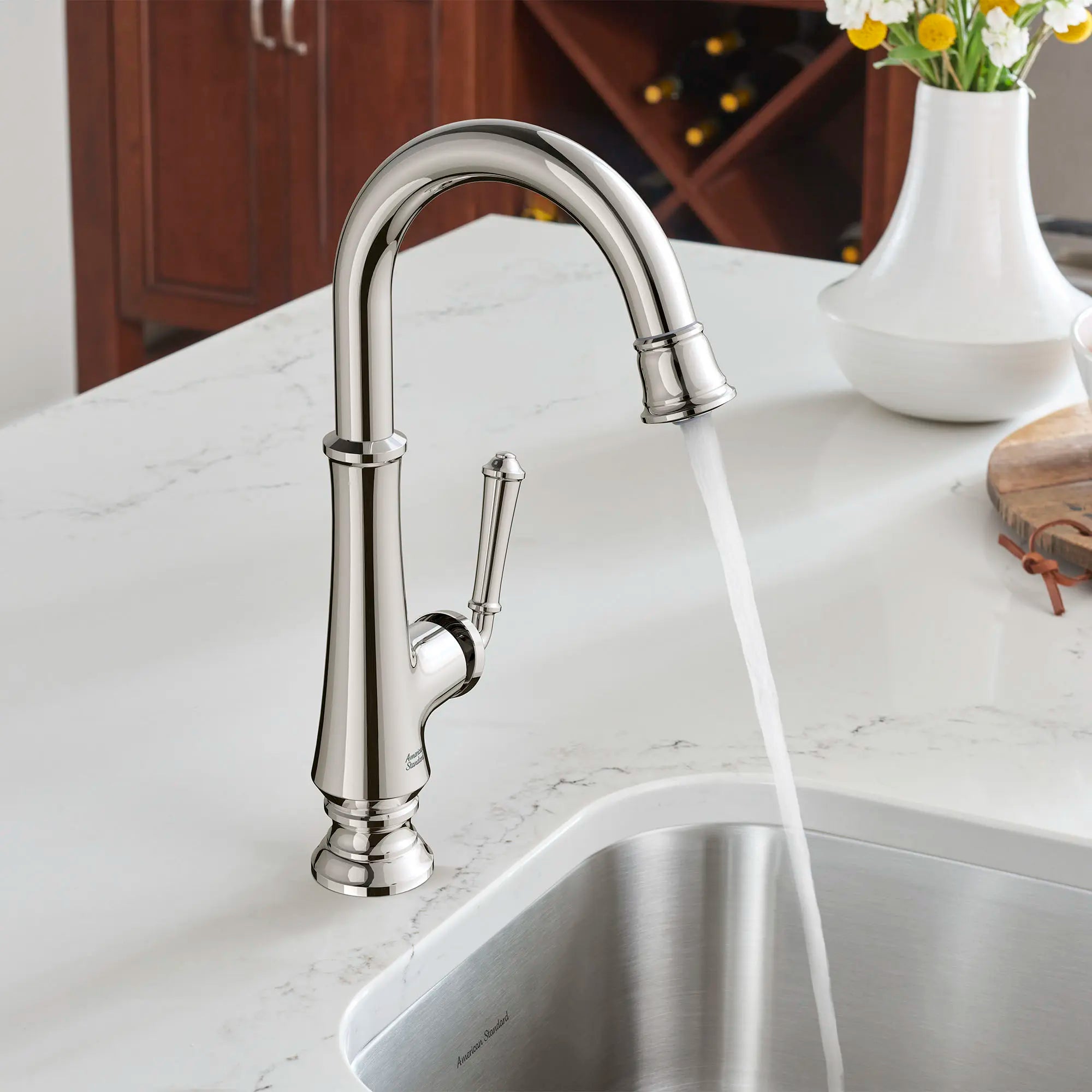 Delancey® Single Handle Pull Down Kitchen Faucet - 1.5 GPM/5.7 LPM Water Flow - Modern Stainless Steel Bar Sink Faucet for Home & Commercial Use - Perfect for Washing Dishes, Filling Pots & Cleaning Vegetables