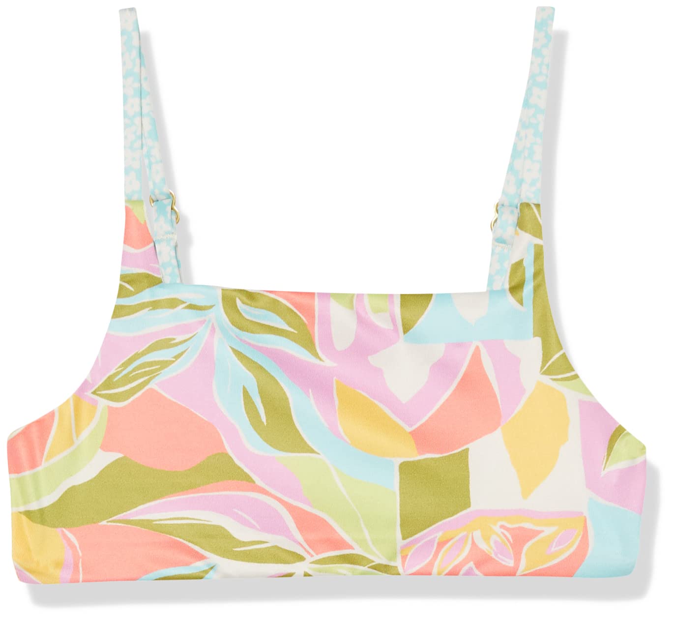 BILLABONG Women's Reversible Square Crop Bikini Set - Tropic Crush Print - Swimwear for Beach, Pool & Vacation | Summer Swim Suit for Surfing, Sunbathing & Tropical Getaways