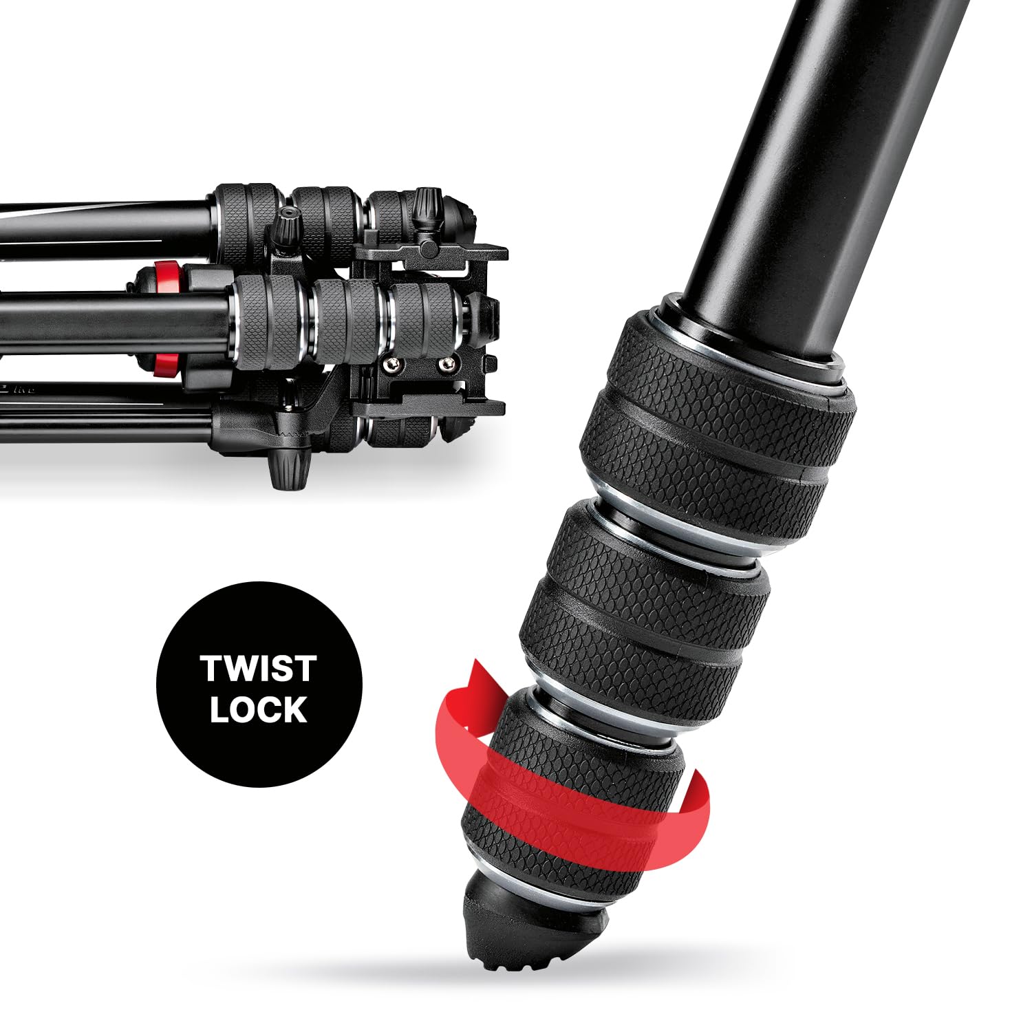 Manfrotto Befree Live Aluminum Travel Tripod with Video Head - Compact, Lightweight & Twist Lock for DSLR Cameras - Perfect for Travel, Vlogging & Outdoor Photography (MVKBFRT-LIVEUS, Black)