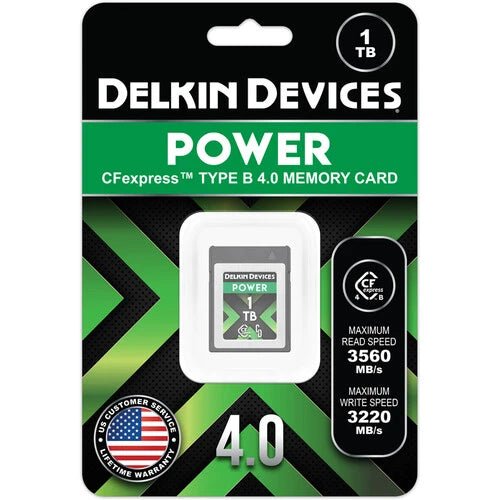 Delkin Devices 1TB POWER 4.0 CFexpress Type B Memory Card - High-Speed Storage for Professional Cameras, 4K/8K Video Recording & Photography - Perfect for DSLR, Mirrorless Cameras and Content Creators