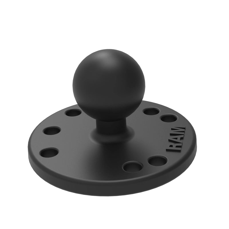 RAM® Round Plate with Ball - Heavy Duty Steel Base for Machinery, Equipment, and DIY Projects - Perfect for Workshops, Garages, and Industrial Use