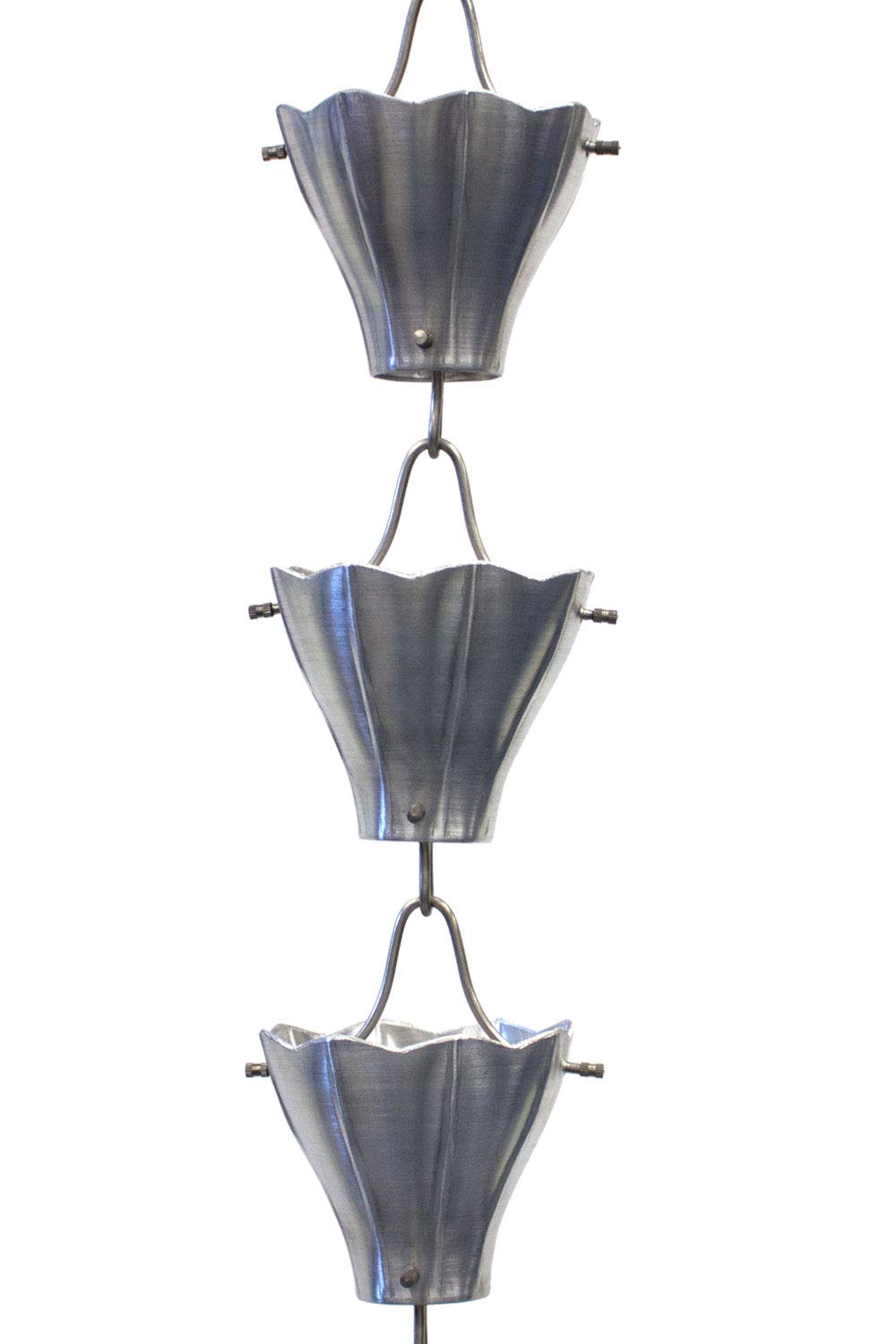 8ft Aluminum Star Flower Rain Chain with Installation Kit - Decorative Gutter Downspout for Garden, Patio & Outdoor Drainage
