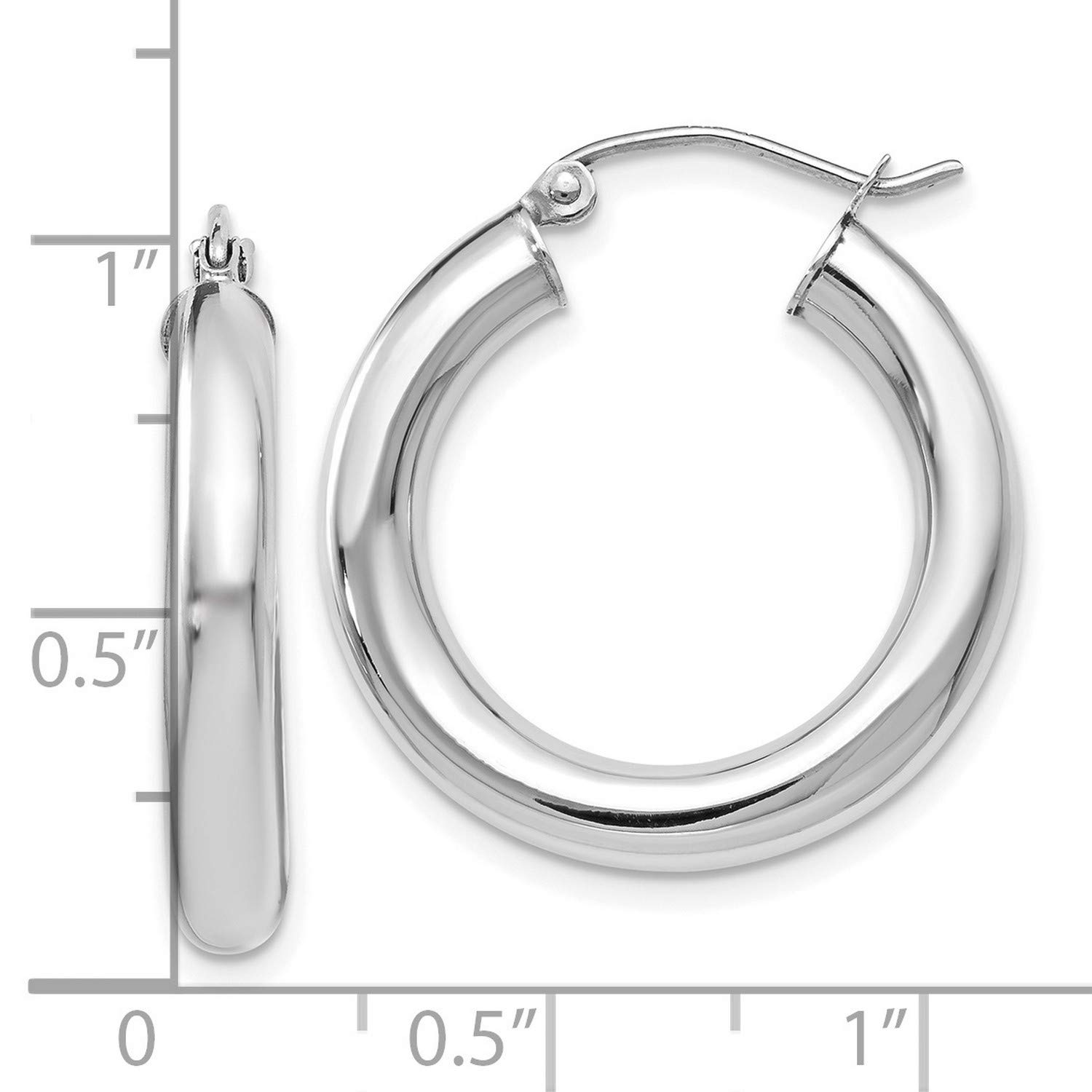 14K White Gold Lightweight Hoop Earrings 26x24mm - Elegant Everyday Jewelry for Women, Perfect for Work, Date Night & Special Occasions